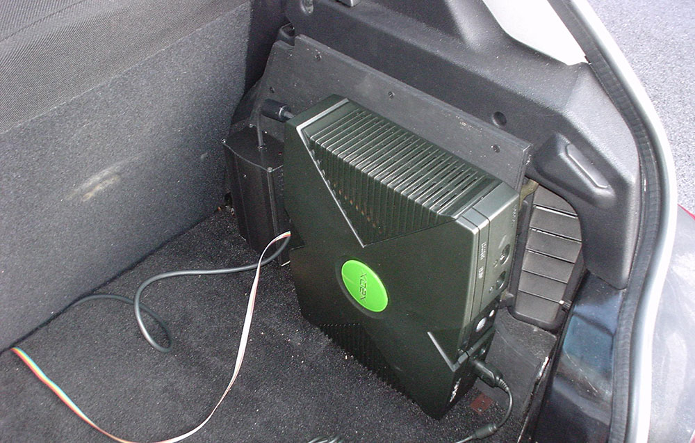 Installed in the back of the car