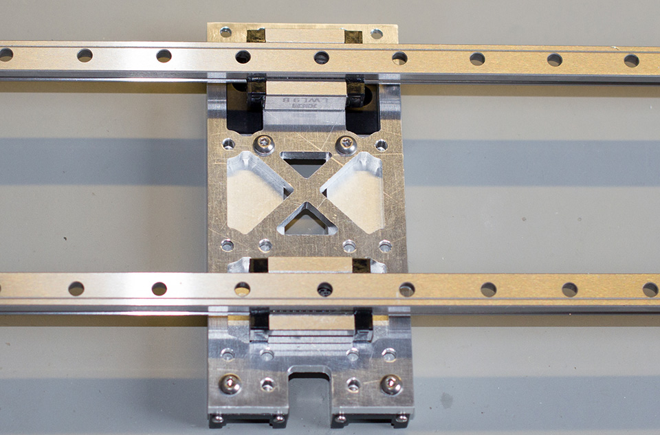 X axis bearings rear view