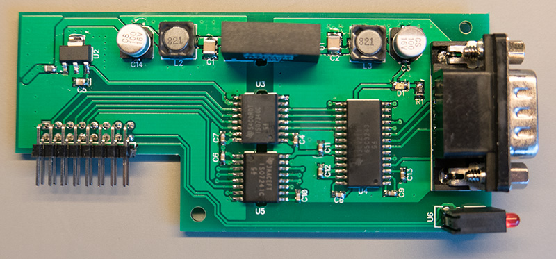 Click to view large image of Top of the assembled PCB