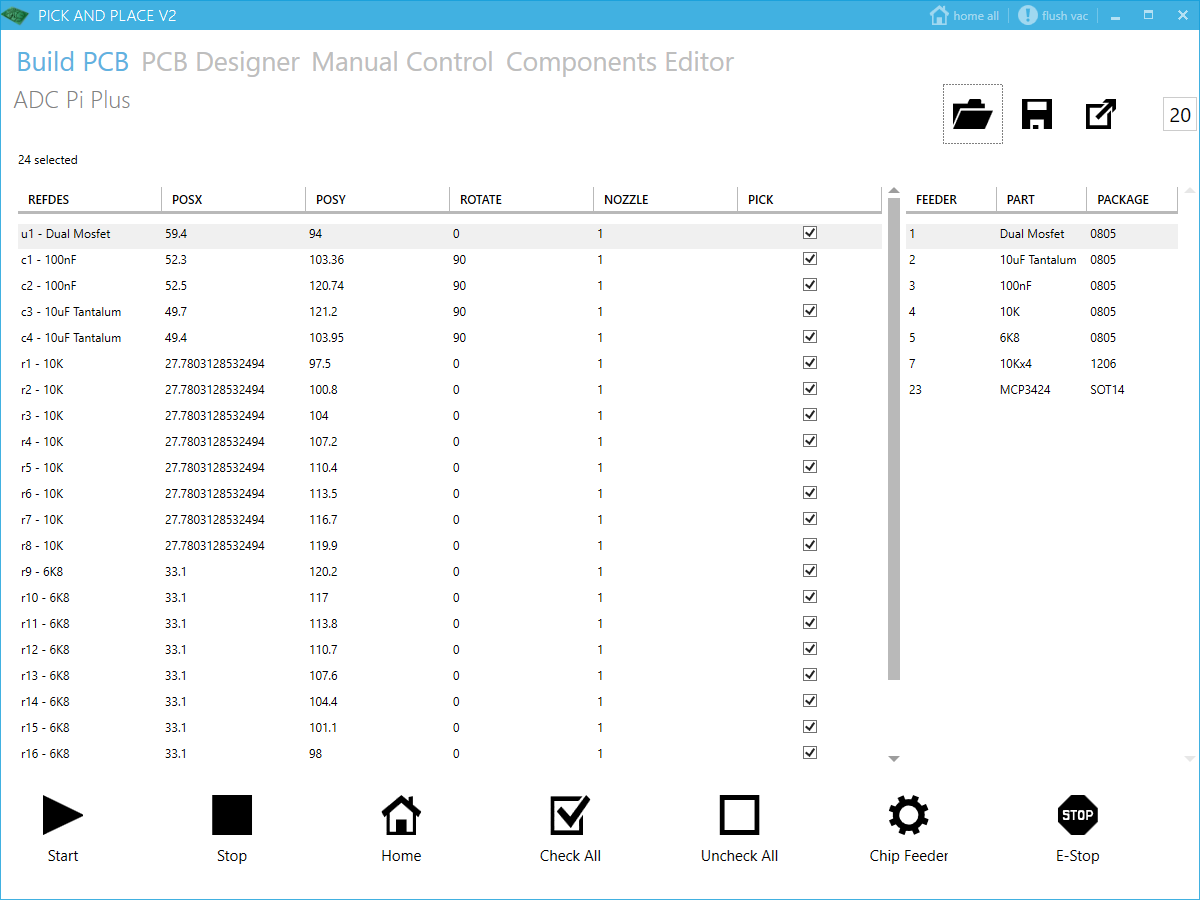 Build PCB Screen with Parts List