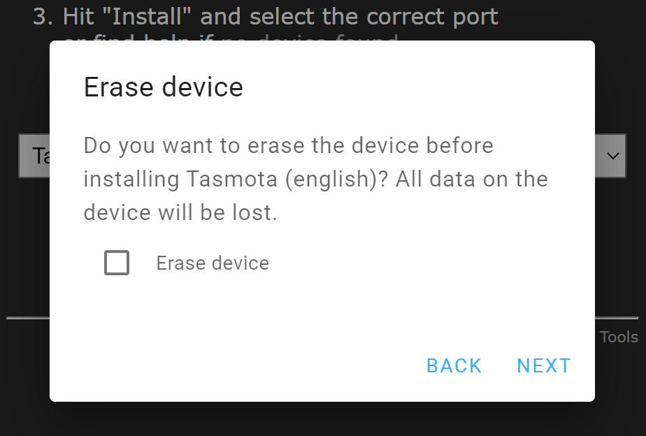 Erase device