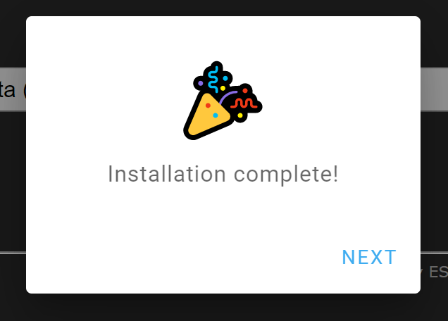 Installation completed