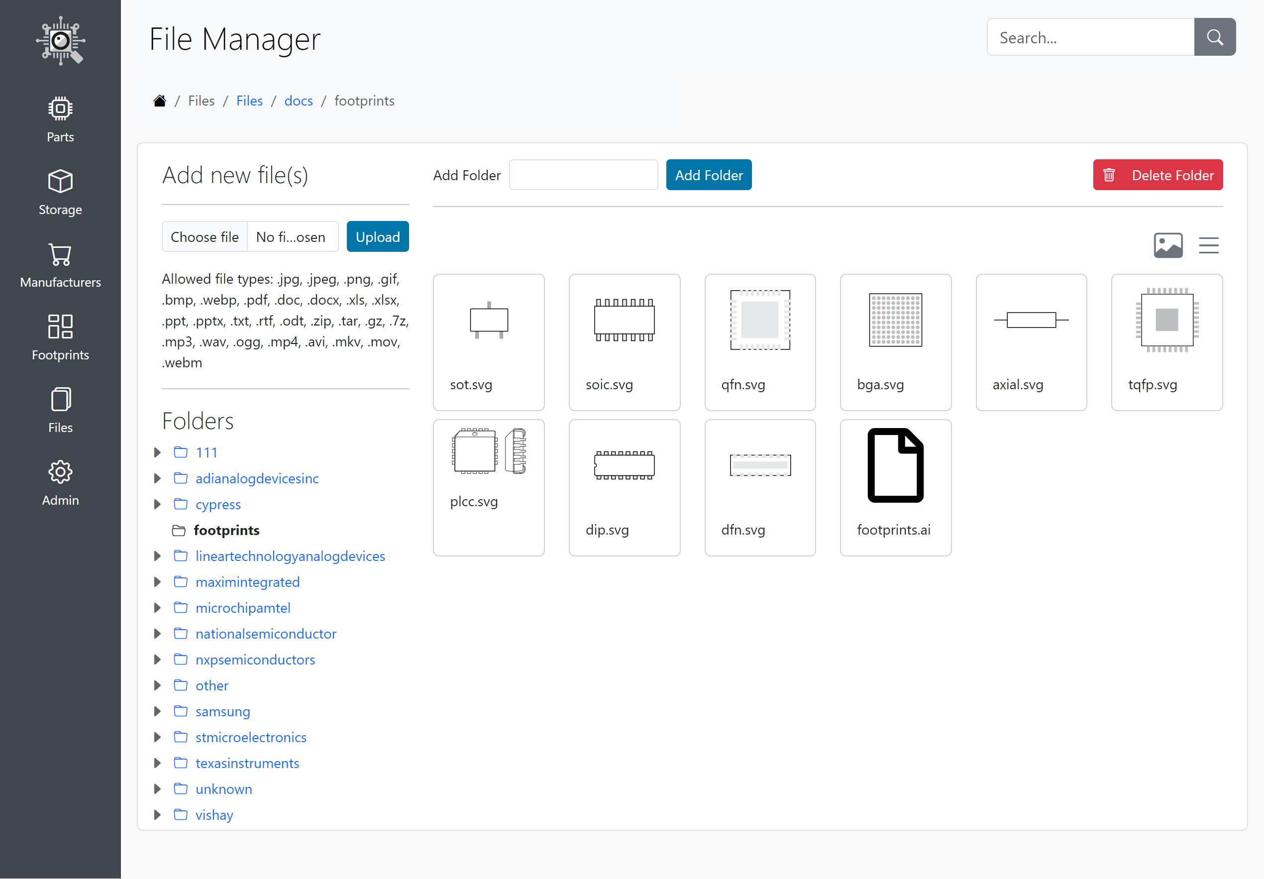 File Manager Screen