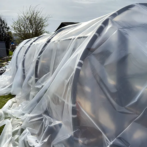 Fitting the new plastic sheet