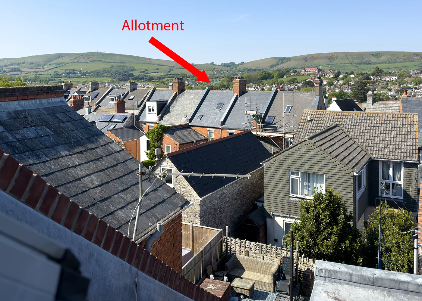 View to the allotment