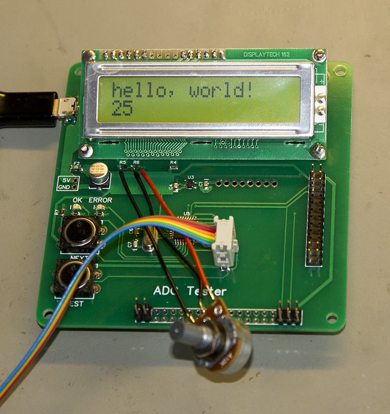 Click to view large image of Hello World demo installed to adjust contrast