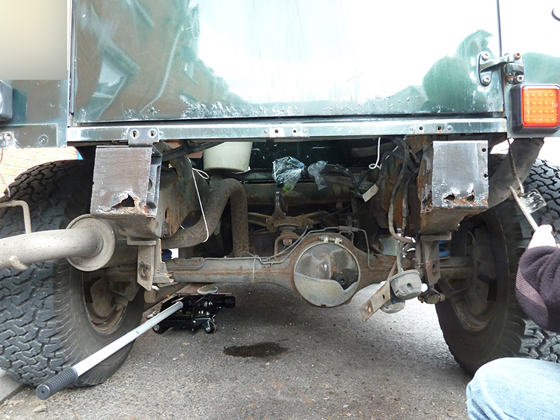 Old crossmember removed