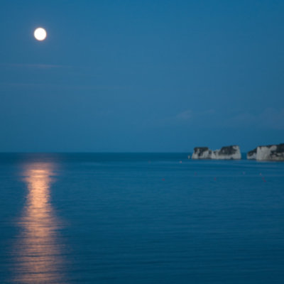 moon rising over old harry #62