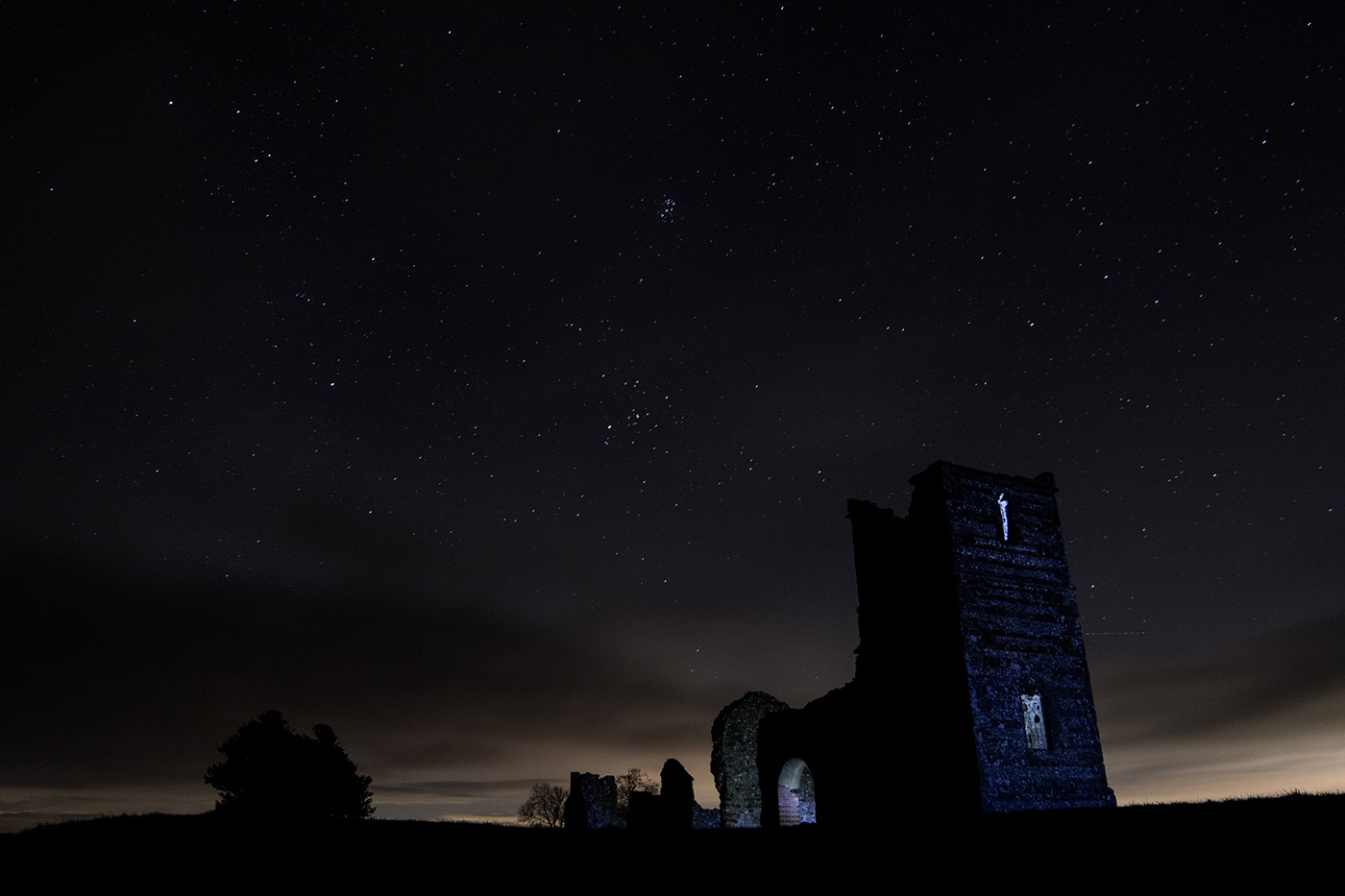 Photo of Knowlton Church night time