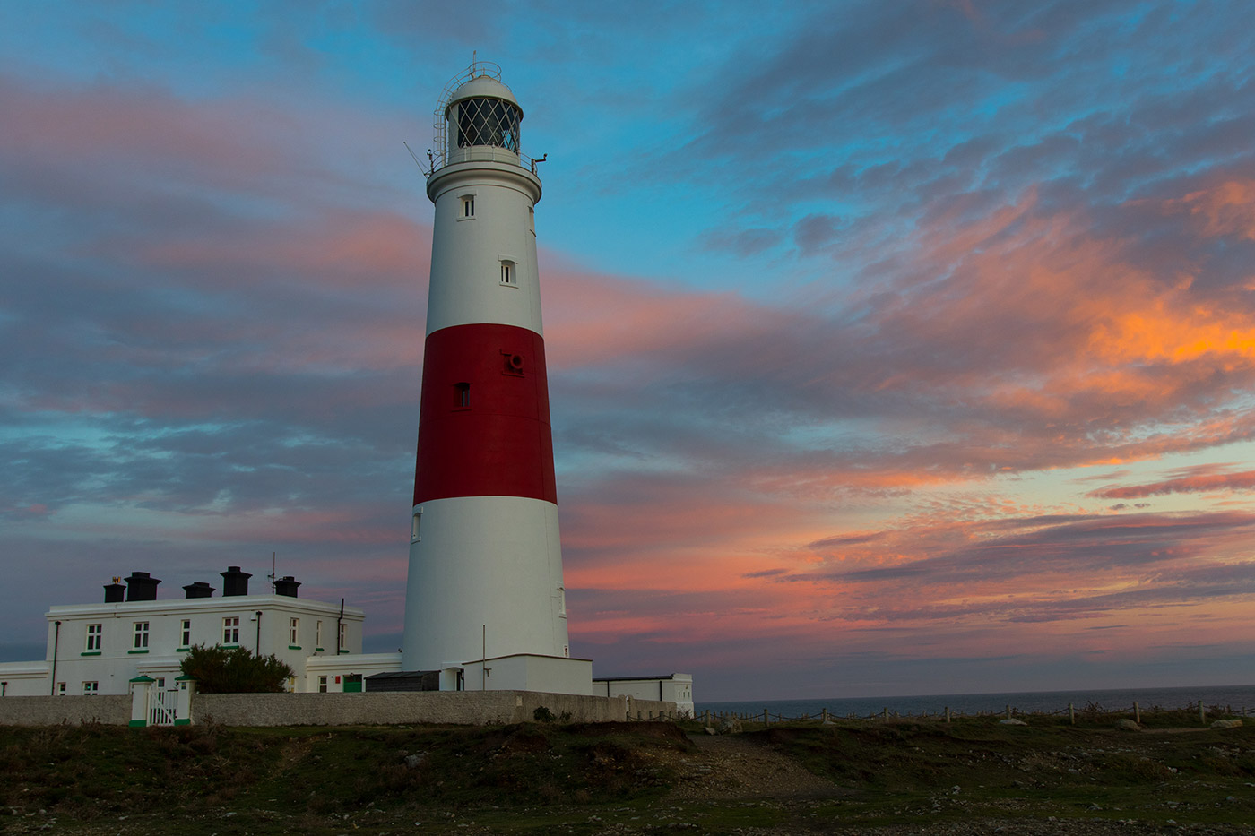 Photo of portland lighthouse sun setting