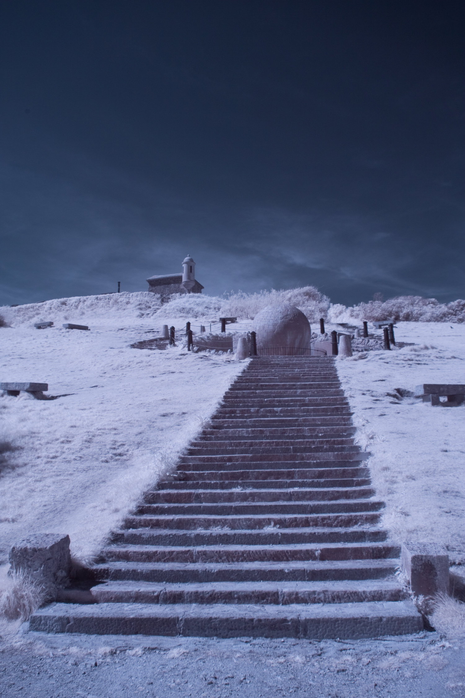 Photo of steps to globe