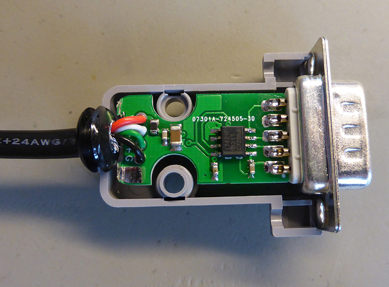 Click to view large image of USB cable soldered