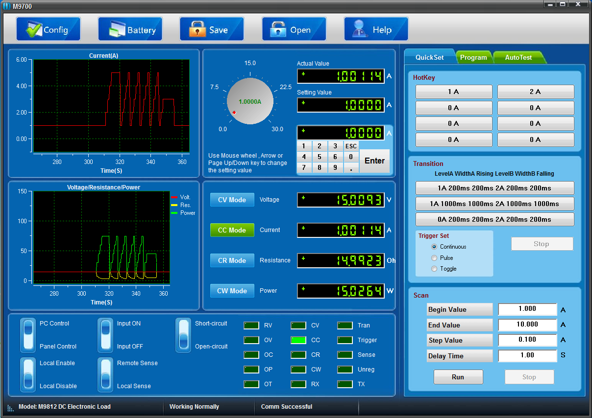 Click to view large image of Screen shot of the software running
