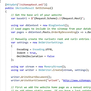 ASP.Net Core Google Site Map Generator Photo