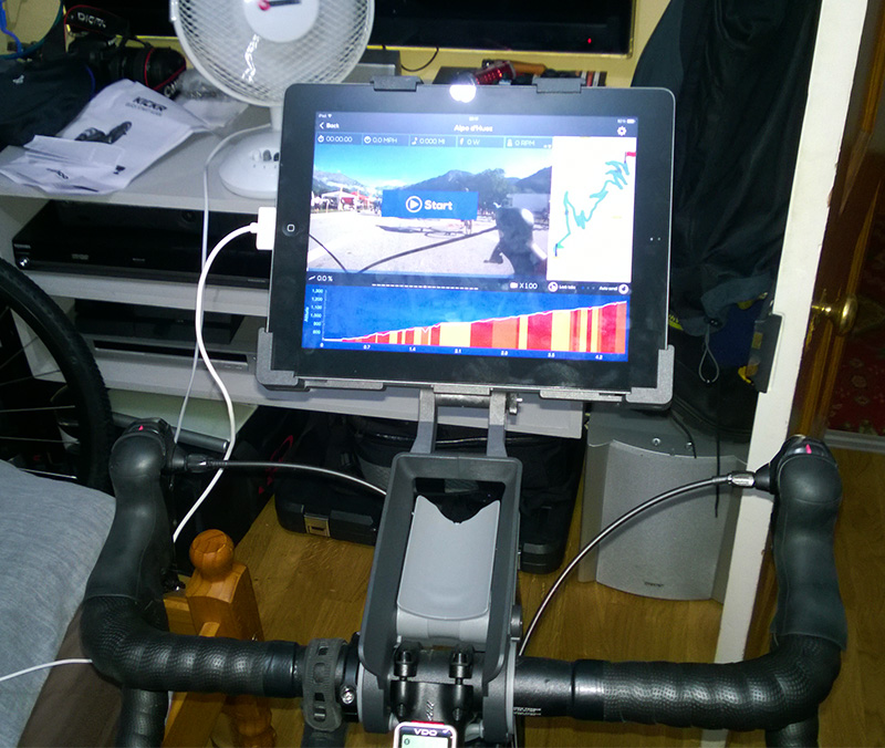 Click to view large image of iPad holder on the bike